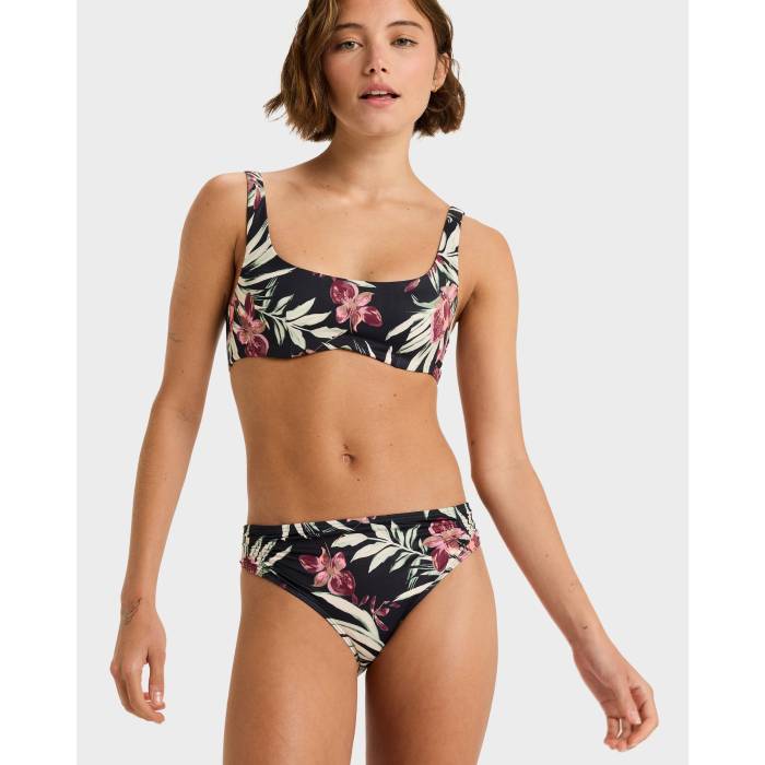 【★百貨店SALE★6/11真夜中2時迄】ロキシー Roxy 【 Womens Beach Classics Bikini Bottom Womens Anthracite Wind Swept Floral 】 レディース ズボン ボトムス レディース