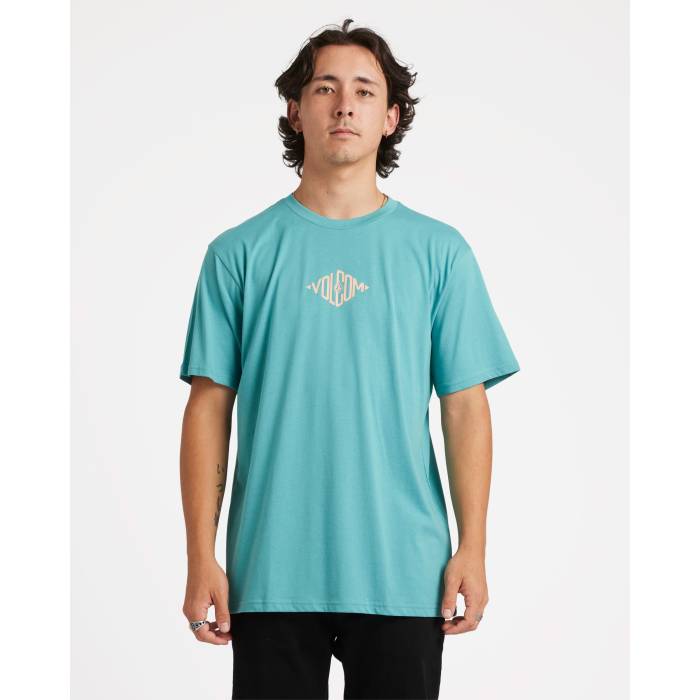 ボルコム Volcom 【 Mens Diamond Stone T-Shirt Mens Stormy Blue 】 メンズ 金剛石 プルオーバー メンズ 青み 青色