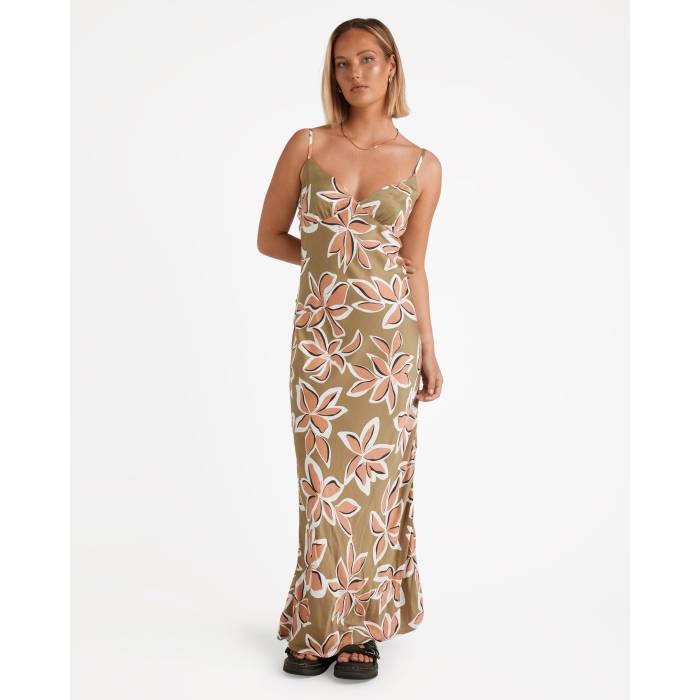 ボルコム Volcom 【 Womens Psychonic Slippy Maxi Dress Womens Light Army 】 レディース ドレス レディース アーミー