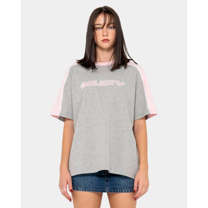 ラスティ Rusty 【 Womens Timmy Target 220 Oversize T-Shirt Womens Grey Marle 】 レディース Tシャツ レディース 灰色 グレー