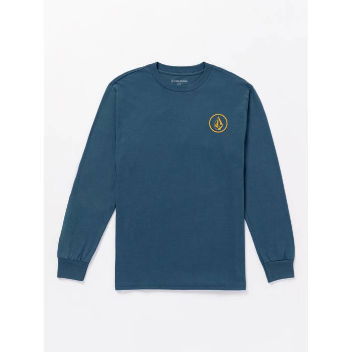 ボルコム Volcom 【 Mens Mini Circle Long Sleeve T-Shirt Mens Smokey Blue 】 メンズ Sleeve 捩り プルオーバー メンズ 青み 青色