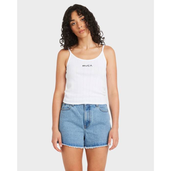 【★百貨店SALE★6/11真夜中2時迄】ルーカ Rvca 【 Womens Pointele Tank Top Womens White 】 レディース 貯蔵タンクとっ始め レディース 白いこと 白いこと