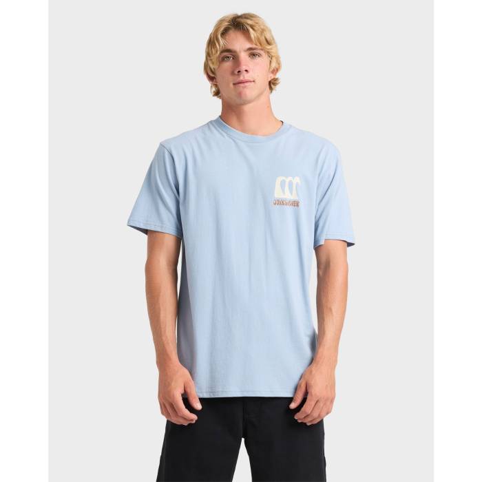 クイックシルバー Quiksilver 【 Mens Abstract Chaos T-Shirt Mens Ashley Blue 】 メンズ Tシャツ メンズ 青色 ブルー