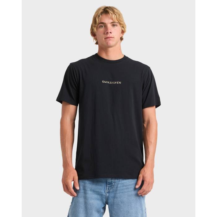 【★百貨店SALE★6/11真夜中2時迄】クイックしろがね色 Quiksilver 【 Mens Base Connection T-Shirt Mens Black 】 メンズ ティーシャツ メンズ 黒いこと 黒いこと