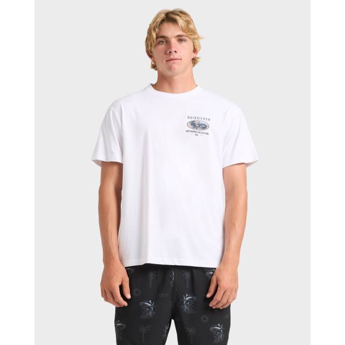 クイックシルバー Quiksilver 【 Mens High Seas T-Shirt Mens White 】 メンズ ハイ Tシャツ メンズ 白色 ホワイト｜スニケス