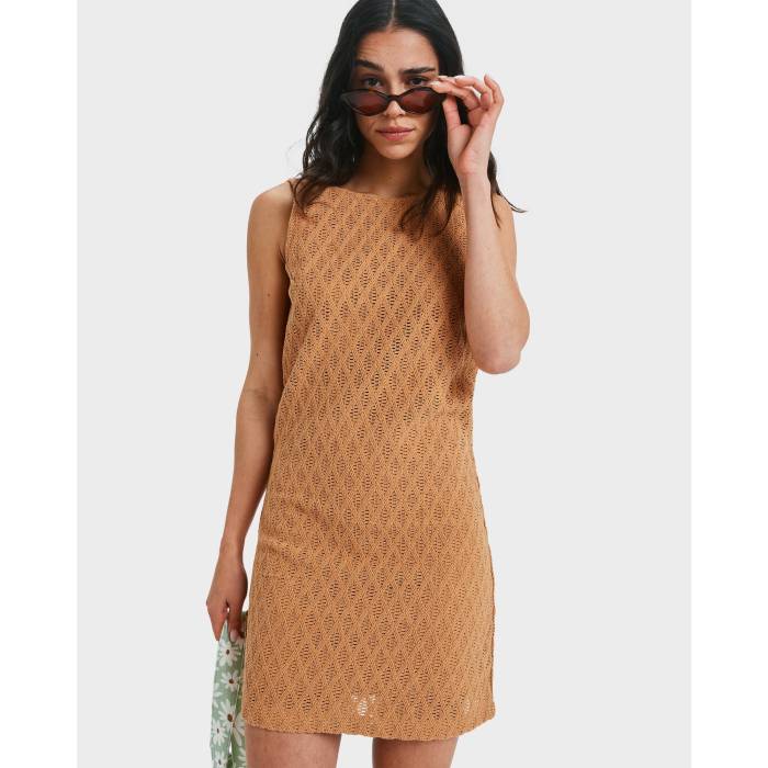【★百貨店SALE★6/11真夜中2時迄】ロキシー Roxy 【 Womens Ocean Sounds Mini Dress Womens Almond 】 レディース 御召しもの レディース
