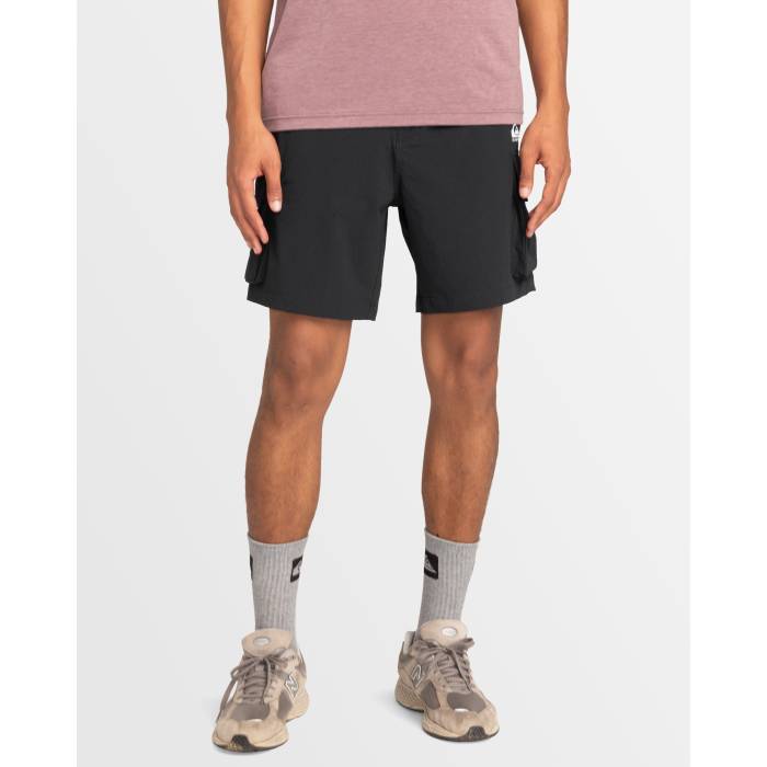 【★百貨店SALE★6/11十二時2時迄】クイックしろがね色 Quiksilver 【 Mens Run Ashore Cargo Shorts Mens Black 】 メンズ 幽客 積貨委託貨物 さる股引き メンズ 黒いこと 黒いこと