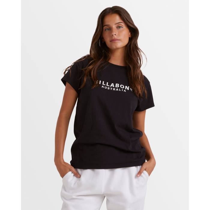 散らし広告ボン Billabong 【 Womens Society T-Shirt Womens Black 】 レディース お付き合い プルオーバー レディース 黒いこと 黒いこと