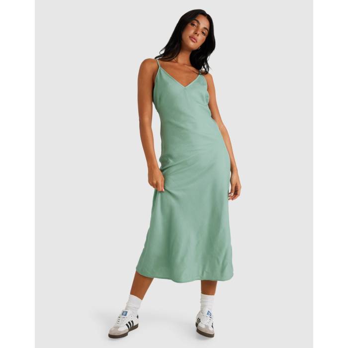 ルーカ Rvca 【 Womens Everyday Bias Midi Dress Womens Granite Green 】 レディース 御召しもの レディース green 緑・緑であること