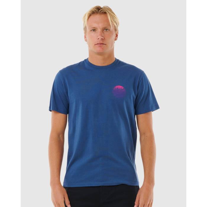 【★百貨店SALE★6/11十二時2時迄】下唇長い巻き毛 Rip Curl 【 Mens Wetsuit Icon T-Shirt Mens Washed Navy 】 メンズ アイコン プルオーバー メンズ 紺色 米国海軍