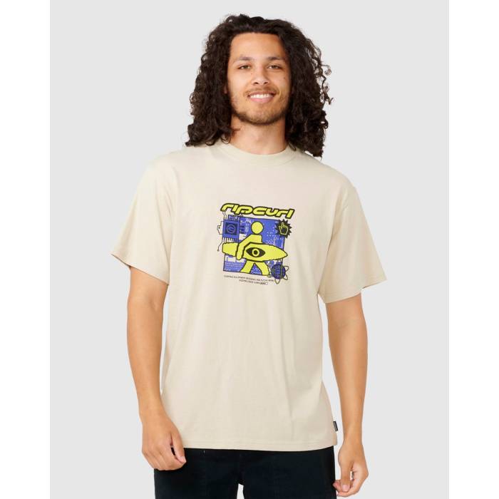 リップカール Rip Curl 【 Mens Archive Supercomputer T-Shirt Mens Vintage White 】 メンズ Tシャツ メンズ vintage ビンテージ・ヴィンテージ 白色 ホワイト