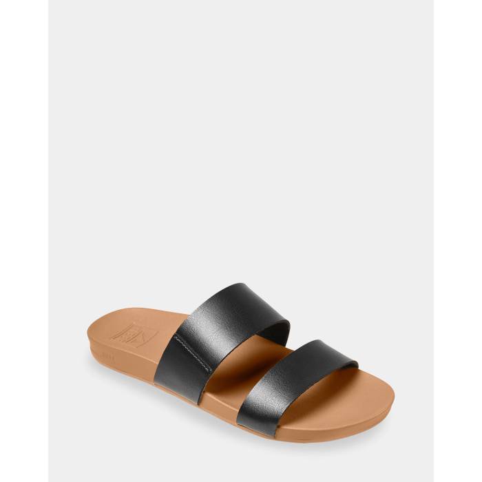 【★百貨店SALE★6/11真夜中2時迄】岩礁 Reef 【 Womens Cushion Vista Sandals Womens Black / Natural 】 レディース サンダル レディース 黒いこと 黒いこと 自然的