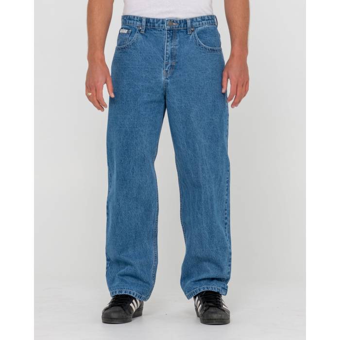 ラスティ Rusty 【 Mens Lucifer Loose Fit Denim Jeans Mens Middy Blue 】 メンズ デニム ジーンズ メンズ 青色 ブルー