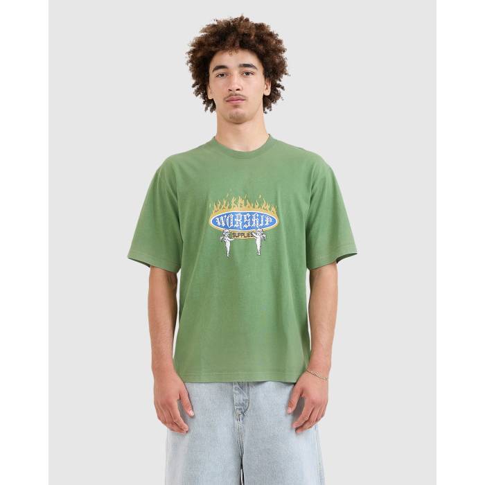 Worship 【 Mens Eternal T-Shirt Mens Green 】 メンズ プルオーバー メンズ green 緑・緑であること