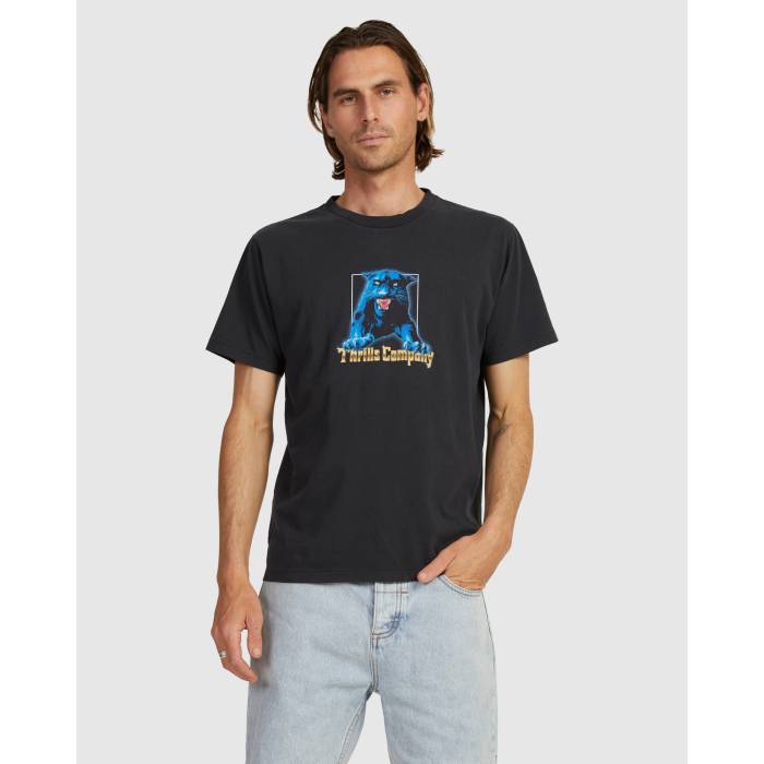 【★百貨店SALE★6/11真夜中2時迄】Thrills 【 Mens Sanctuary Merch Fit T-Shirt Mens Washed Black 】 メンズ ティーシャツ メンズ 黒いこと 黒いこと