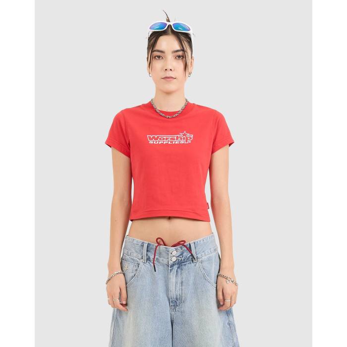 Worship 【 Womens Push Off Teeny T-Shirt Womens Red 】 レディース Tシャツ レディース Red 赤・レッド