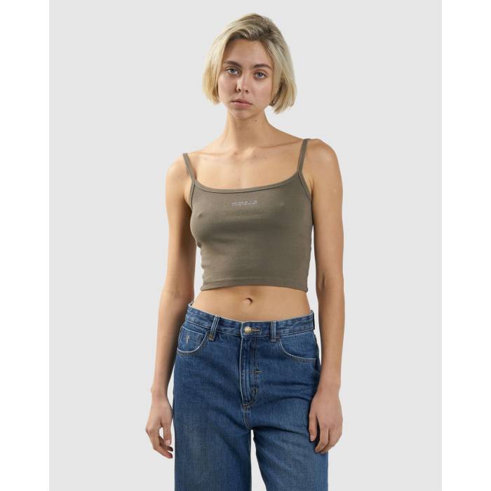 Thrills 【 Womens Clique Bound Crop Tank Top Womens Desert 】 レディース Crop クロップ タンクトップ レディース