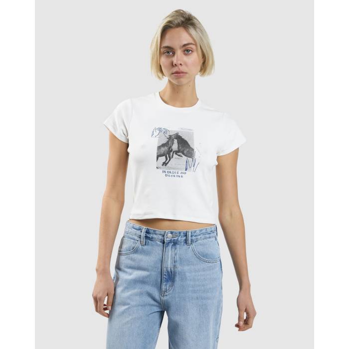 Thrills 【 Womens Order Disorder Baby T-Shirt Womens Dirty White 】 レディース Tシャツ レディース 白色 ホワイト