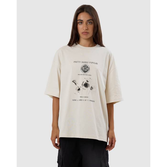 Thrills 【 Womens Deadly Posy Oversized T-Shirt Womens Heritage White 】 レディース Tシャツ レディース 白色 ホワイト