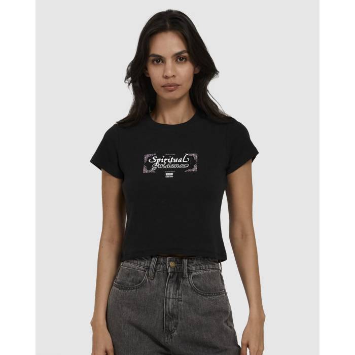 Thrills 【 Womens Future Guidance Mini T-Shirt Womens Washed Black 】 レディース Tシャツ レディース 黒色 ブラック