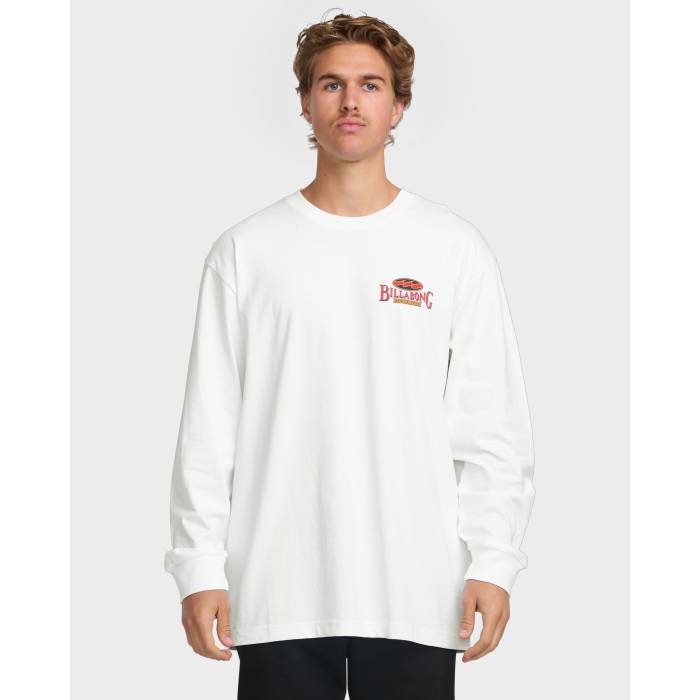 ビラボン Billabong 【 Mens Double Spread Og Long Sleeve T-Shirt Mens White 】 メンズ Sleeve スリーブ Tシャツ メンズ 白色 ホワイト