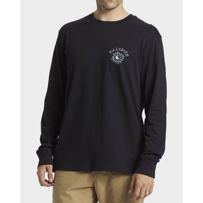 【★百貨店SALE★6/11真夜中2時迄】散らし広告ボン Billabong 【 Mens Flow Long Sleeve T-Shirt Mens Black 】 メンズ 流出受け答え Sleeve 衣袂 ティーシャツ メンズ 黒いこと 黒いこと