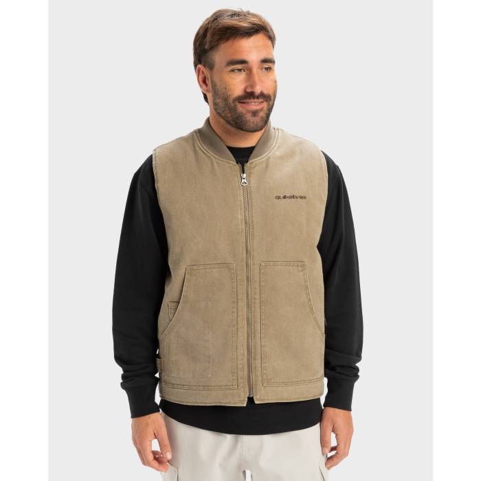 【★百貨店SALE★6/11真夜中2時迄】クイックしろがね色 Quiksilver 【 Mens Surf Gilet Vest Mens Lead Gray 】 メンズ ジレ より良い メンズ gray 薄墨色・薄墨色・薄墨色