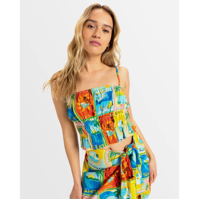 【★百貨店SALE★6/11十二時2時迄】ロキシー Roxy 【 Womens Atlas Palmy Daze Top Womens Atlas Atlas Print 】 レディース レディース