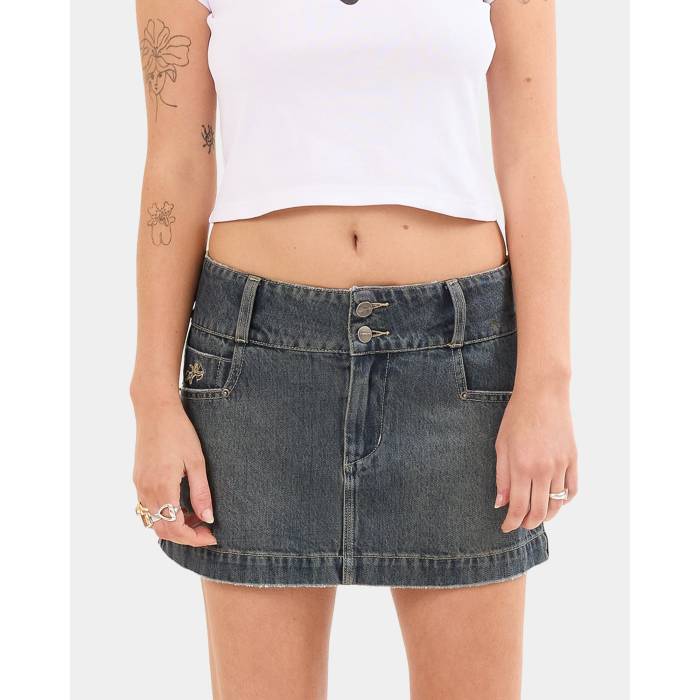Worship 【 Womens Crux 00\u0027S Mini Skirt Womens Blasted Blue 】 レディース レディース 青味 青み