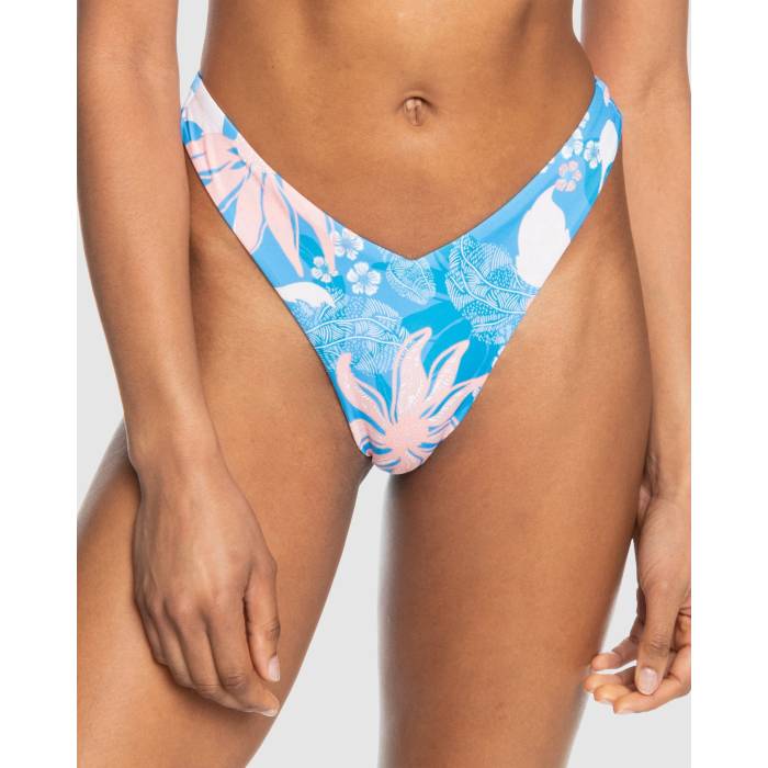 ロキシー Roxy 【 Womens Pt Love The Sunseeker Bikini Bottom Womens Azure Blue Casa Fleur 】 レディース ズボン ボトムス レディース アズール 青色 ブルー