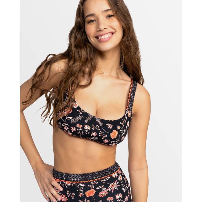 【★百貨店SALE★6/11真夜中2時迄】ロキシー Roxy 【 Womens Kerala Dcup Bikini Top Womens Anthracite Kerala Border 】 レディース レディース