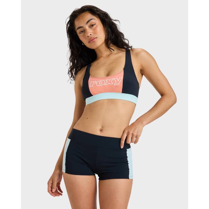 【★百貨店SALE★6/11真夜中2時迄】ロキシー Roxy 【 Womens  Active Colorblock Shorty Bikini Bottom Womens Anthracite 】 レディース ズボン ボトムス レディース