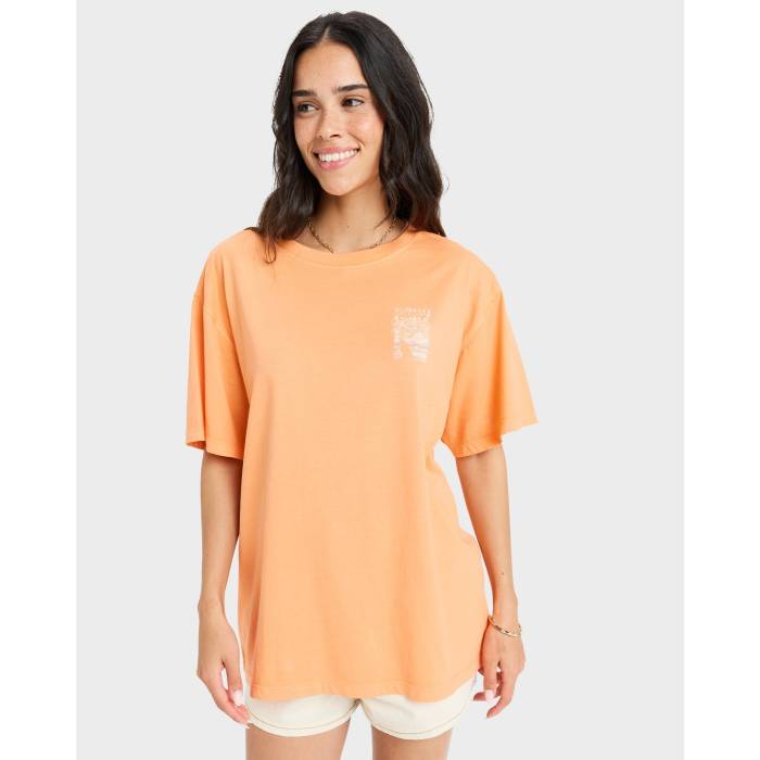 ロキシー Roxy 【 Womens Sunny Oversize Enzyme Wash T-Shirt Womens Nectarine 】 レディース Tシャツ レディース