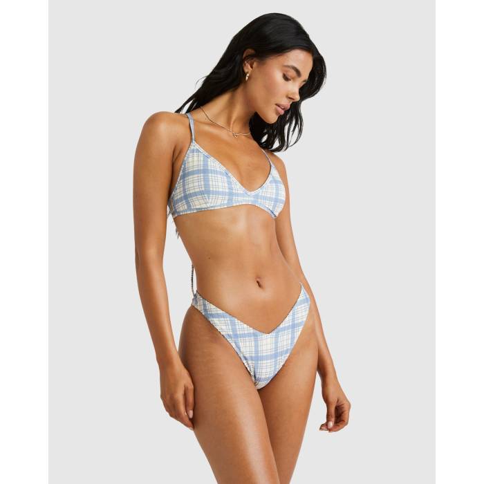 【★百貨店SALE★6/11十二時2時迄】ルーカ Rvca 【 Womens Vintage Plaid V Medium French Bikini Bottom Womens Coronet Blue 】 レディース vintage ビンテージ・ヴィンテージ ズボン ボトムス レディース 青み 青色
