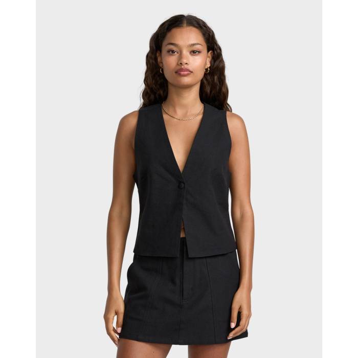 ルーカ Rvca 【 Womens Logan Down Vest Womens Rvca Black 】 レディース ダウン ベスト レディース RVCA ルーカ 黒色 ブラック