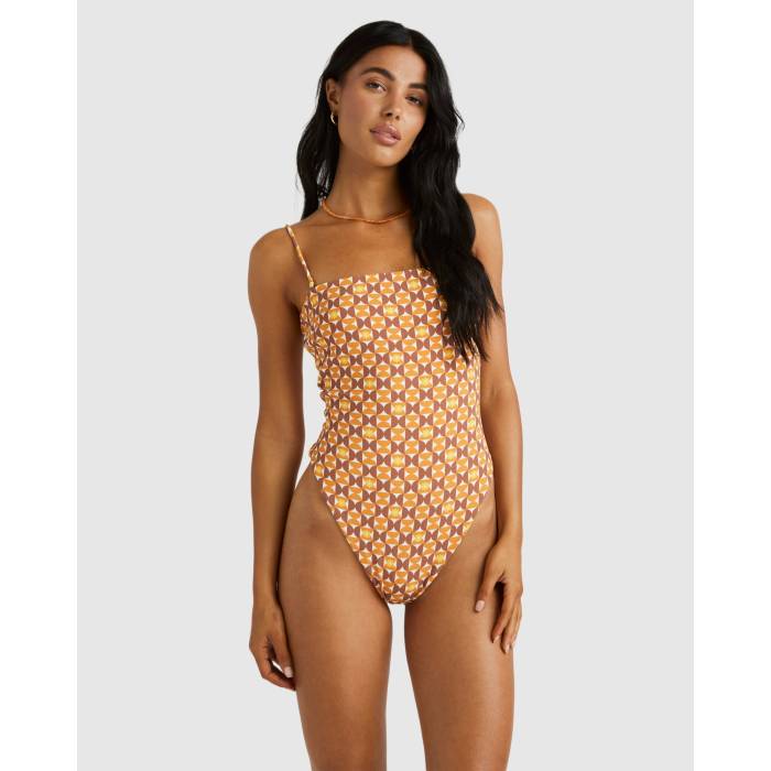 ルーカ Rvca 【 Womens Deco Tubular One Piece Swimsuit Womens Mocha Bisque 】 レディース チューブラ 水着 レディース
