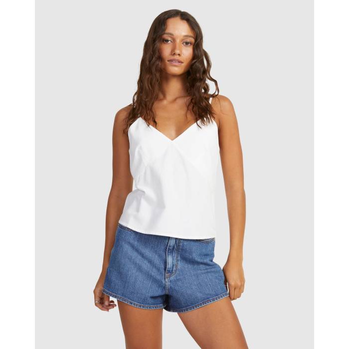 【★百貨店SALE★6/11十二時2時迄】ロキシー Roxy 【 Womens Santorini Cami Tank Top Womens Bright White 】 レディース 貯蔵タンクいの一番 レディース 白いこと 白いこと