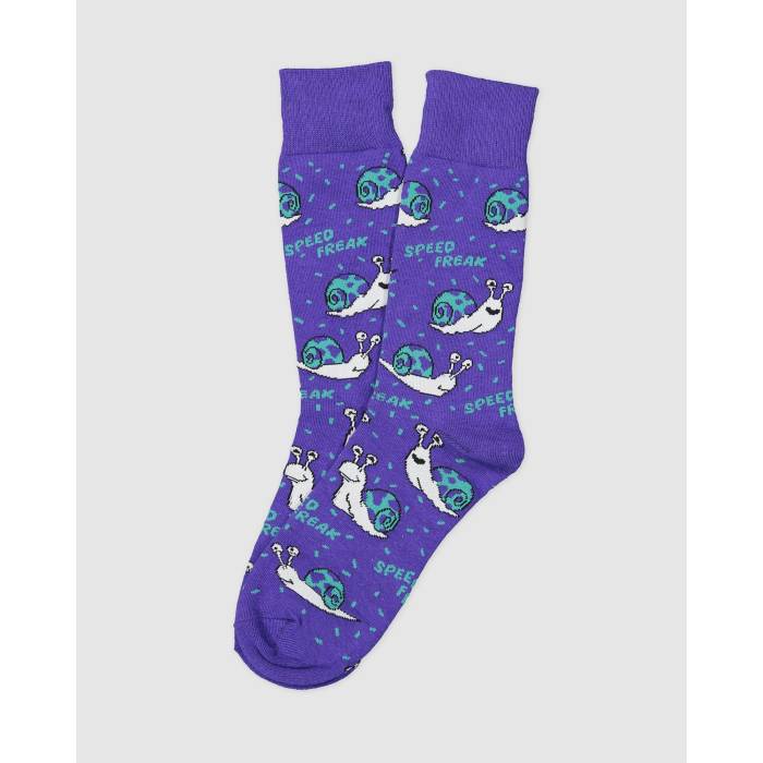 Kustom 【 Mens Snails Purple Crew Socks Mens Purp Multi 】 メンズ Purple 紫・パープル クルー ソックス・靴下 メンズ