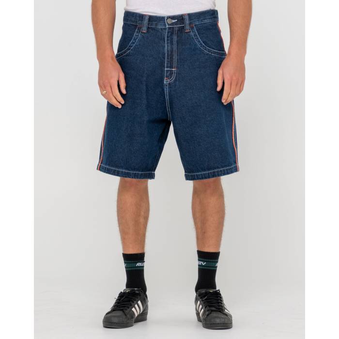 ラスティ Rusty 【 Mens Flip Daddy 2.0 Denim Shorts Mens Deep Sea Blue / Oran 】 メンズ デニム ショーツ メンズ ディープ 青色 ブルー