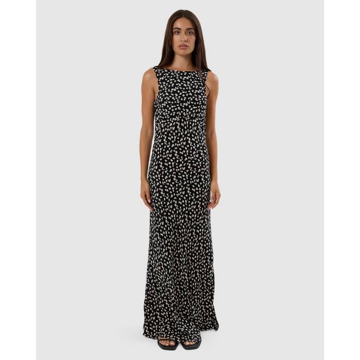 Thrills 【 Womens Double Vision Xavier Bias Maxi Dress Womens Black 】 レディース ゼイビア ドレス レディース 黒色 ブラック