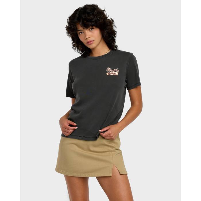 ルーカ Rvca 【 Womens Dailty T-Shirt Womens Washed Black 】 レディース Tシャツ レディース 黒色 ブラック