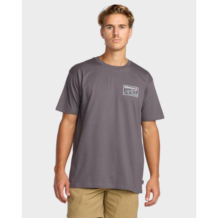 ビラボン Billabong 【 Mens Range Adiv T-Shirt Mens Grey Violet 】 メンズ Tシャツ メンズ 灰色 グレー 紫・バイオレット