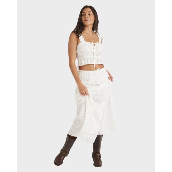 ロキシー Roxy 【 Womens Sol Sweetwater Maxi Skirt Womens Egret 】 レディース レディース
