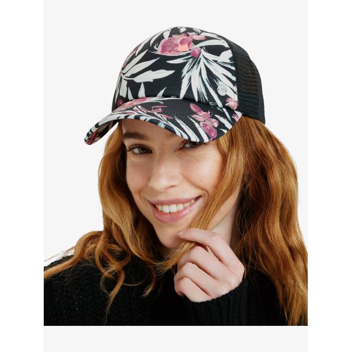 ロキシー Roxy 【 Womens Beautiful Morning Trucker Cap Womens Anthracite Wind Swept Floral 】 レディース トラッカー キャップ 帽子 レディース