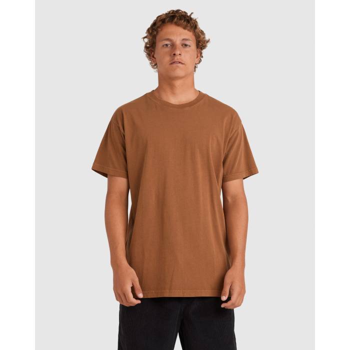 散らし広告ボン Billabong 【 Mens Premium Wave Wash T-Shirt Mens Tobacco 】 メンズ Premium 割り増し金 Wave ウェーブ・ウェイブ プルオーバー メンズ 紙巻きタバコ