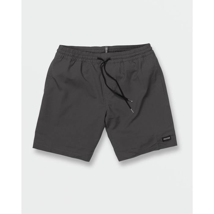 【★百貨店SALE★6/11十二時2時迄】ボルコム Volcom 【 Mens Stones Elastic Waist 18\" Hybrid Shorts Mens Asphalt Black 】 メンズ Hybrid 変わり種 さる股引き メンズ 黒いこと 黒いこと"