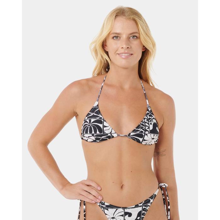 【★百貨店SALE★6/11十二時2時迄】下唇長い巻き毛 Rip Curl 【 Womens Aots Ty Williams Sliding Tri Bikini Top Womens Washed Black 】 レディース レディース 黒いこと 黒いこと