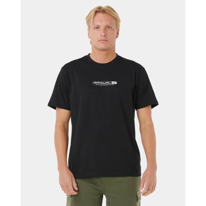 【★百貨店SALE★6/11十二時2時迄】下唇長い巻き毛 Rip Curl 【 Mens Vaporcool Test Tube T-Shirt Mens Black 】 メンズ プルオーバー メンズ 黒いこと 黒いこと