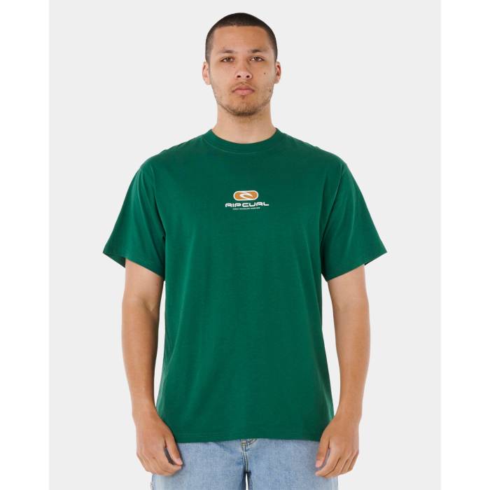 【★百貨店SALE★6/11十二時2時迄】下唇長い巻き毛 Rip Curl 【 Mens Pill Icon T-Shirt Mens Mountain Green 】 メンズ アイコン プルオーバー メンズ green 緑・緑であること