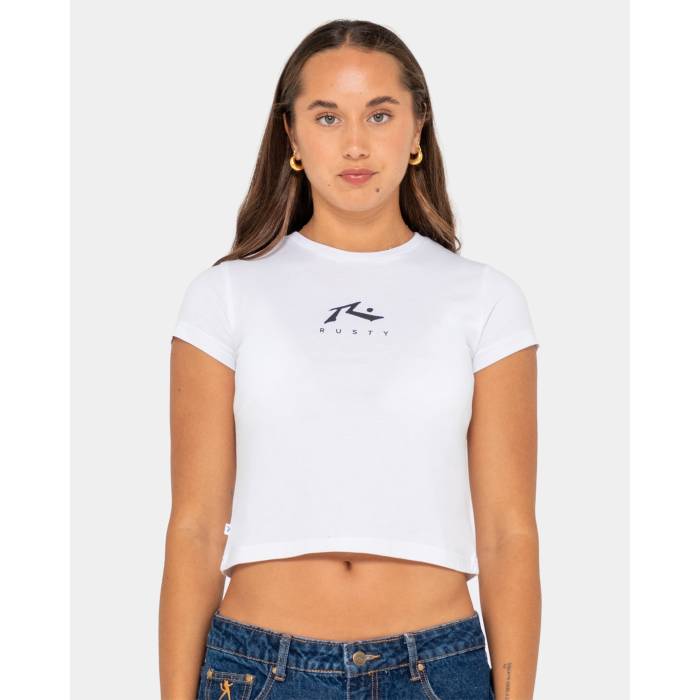 ラスティ Rusty 【 Womens Essentials Relaxed T-Shirt Womens White 】 レディース Tシャツ レディース 白色 ホワイト